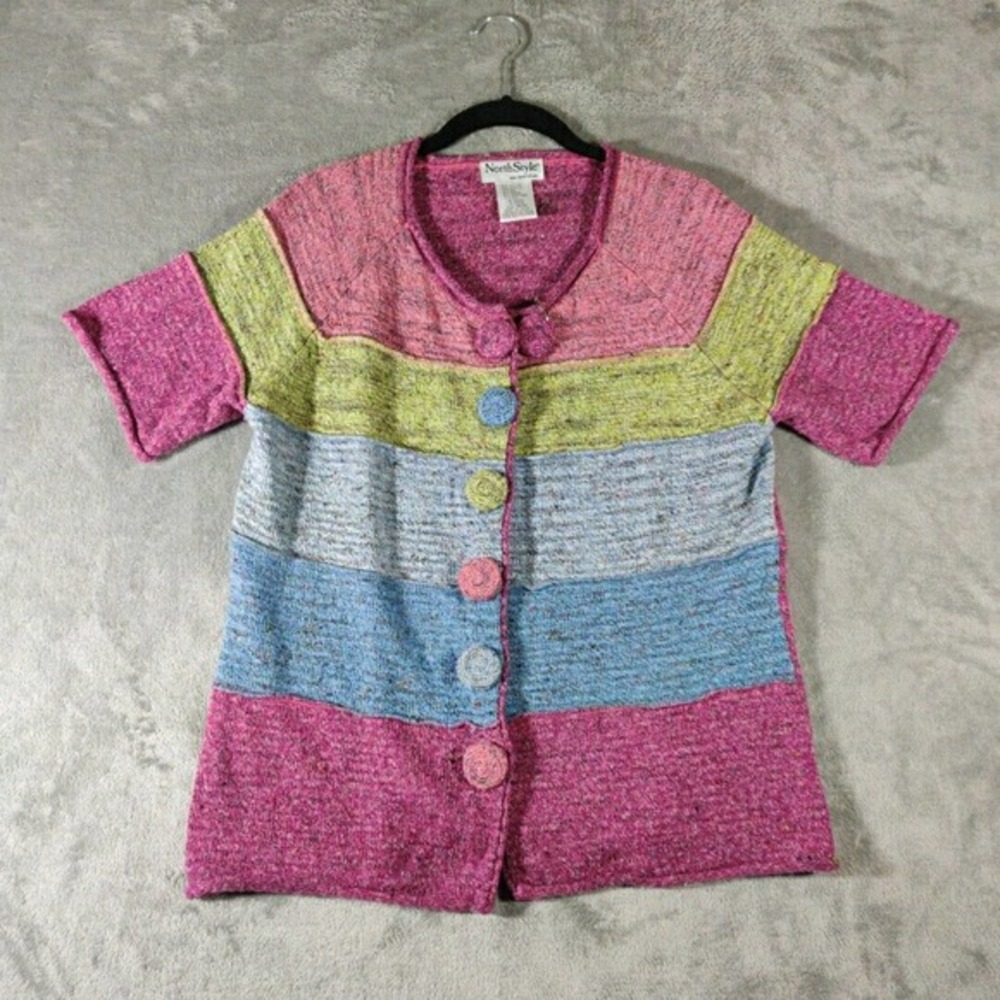 North Style Sweater Womens Medium Multicolored Button Down Cardigan Grandmacore‎
